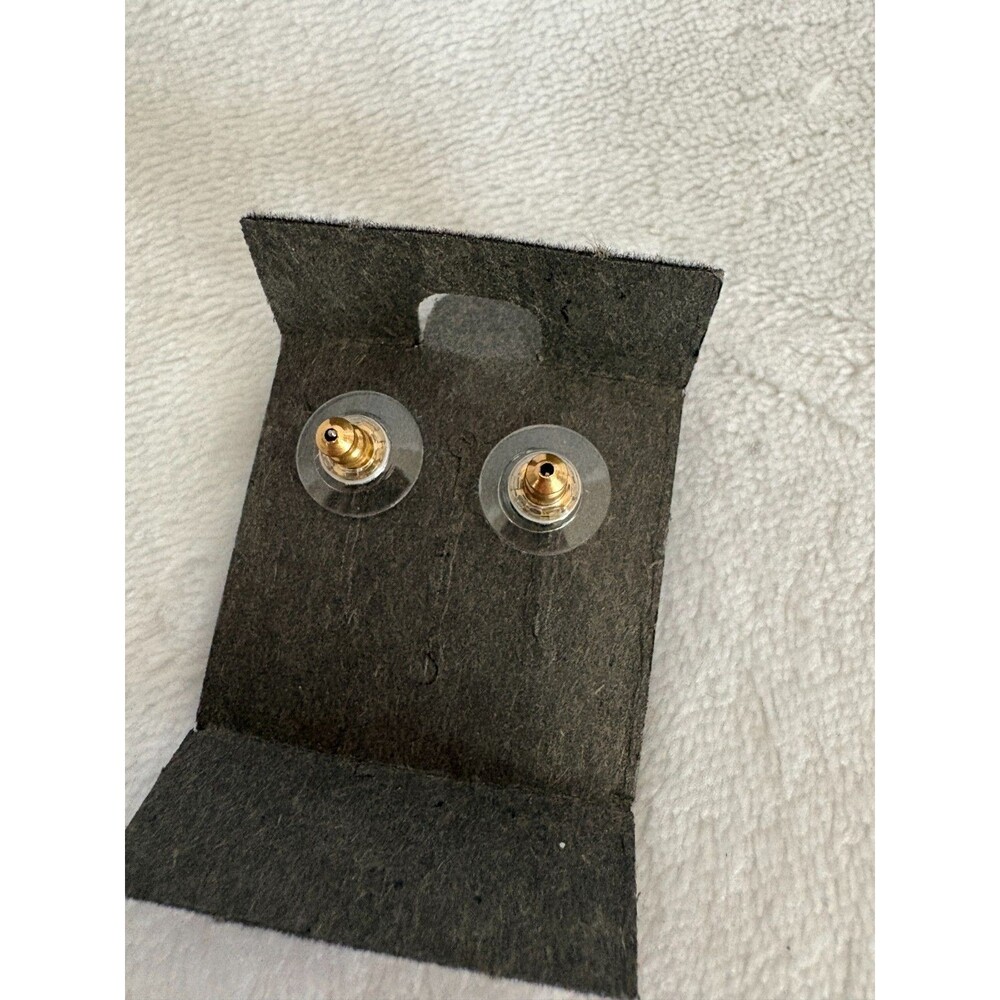 Vintage 1997 AVON Gold-Tone & Faceted Rhinestone Bunny Stud Earrings - Picture 2 of 4